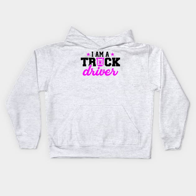 I'm A Truck Driver Kids Hoodie by Lin Watchorn 